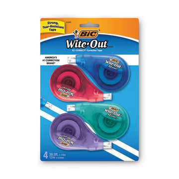BIC® Wite-out Ez Correct Correction Tape, Non-refillable, 1-6" X 400", 4-pack freeshipping - TVN Wholesale